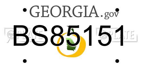 BS85151 Georgia License Plate