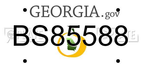 BS85588 Georgia License Plate