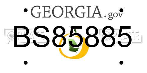BS85885 Georgia License Plate