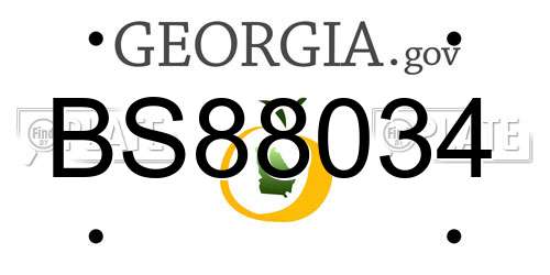 BS88034 Georgia License Plate