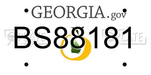 BS88181 Georgia License Plate
