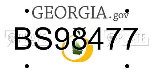 BS98477 Georgia License Plate