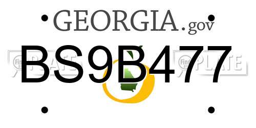 BS9B477 Georgia License Plate