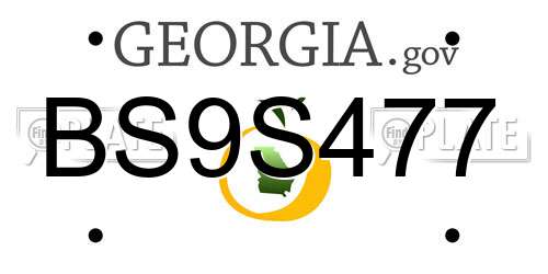 BS9S477 Georgia License Plate