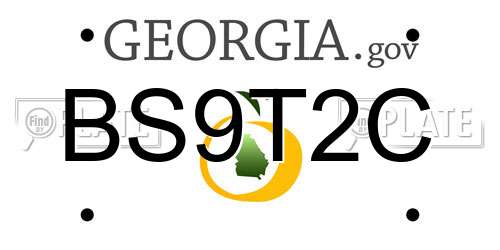BS9T2C Georgia License Plate