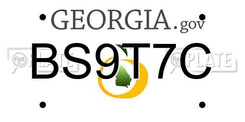 BS9T7C Georgia License Plate
