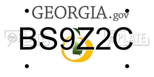 BS9Z2C Georgia License Plate
