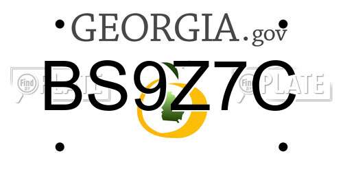BS9Z7C Georgia License Plate