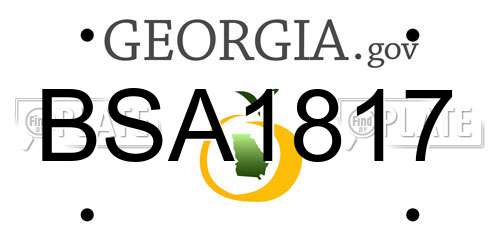 BSA1817 Georgia License Plate