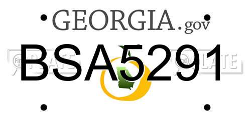 BSA5291 Georgia License Plate