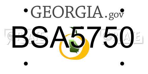 BSA5750 Georgia License Plate