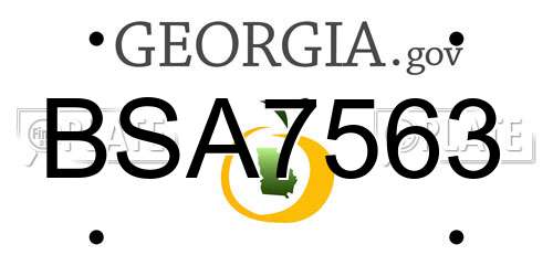 BSA7563 Georgia License Plate