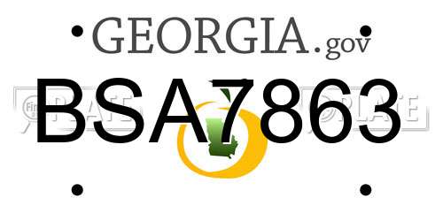 BSA7863 Georgia License Plate