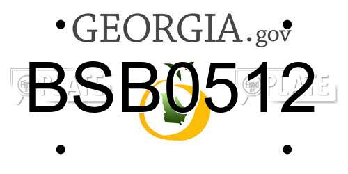 BSB0512 Georgia License Plate