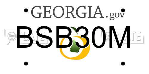 BSB30M Georgia License Plate