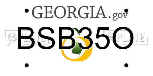 BSB35O Georgia License Plate
