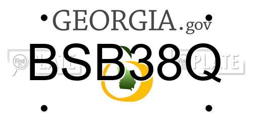BSB38Q Georgia License Plate