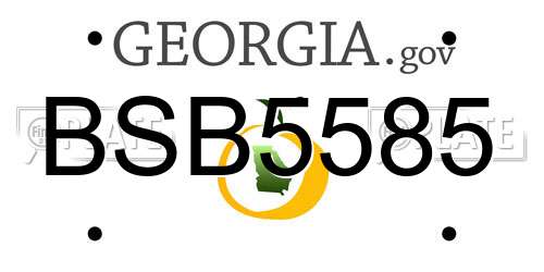 BSB5585 Georgia License Plate