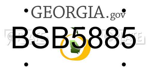 BSB5885 Georgia License Plate