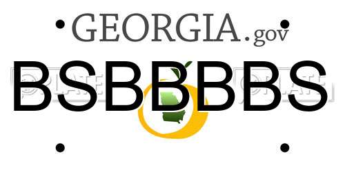 BSBBBBS Georgia License Plate