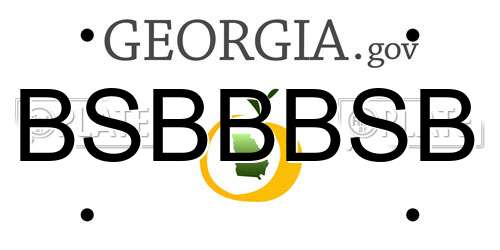 BSBBBSB Georgia License Plate