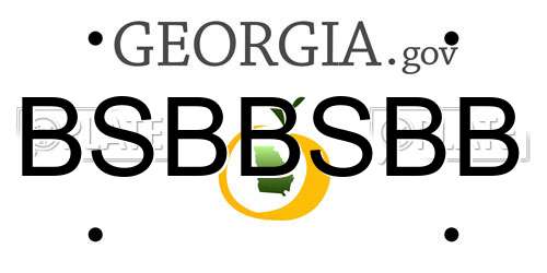 BSBBSBB Georgia License Plate
