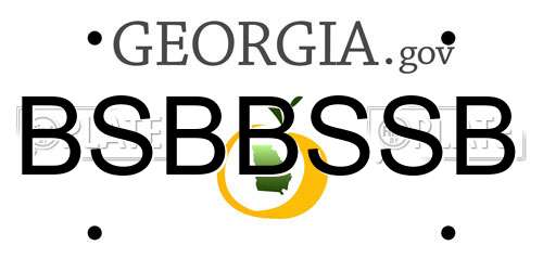BSBBSSB Georgia License Plate