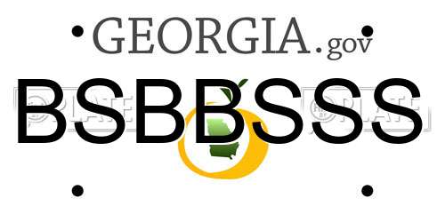 BSBBSSS Georgia License Plate