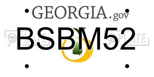 BSBM52 Georgia License Plate