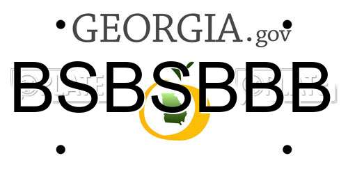 BSBSBBB Georgia License Plate