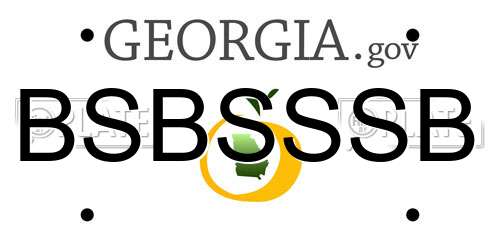 BSBSSSB Georgia License Plate