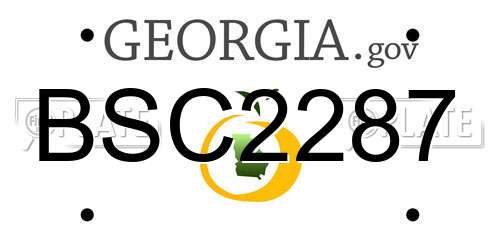 BSC2287 Georgia License Plate