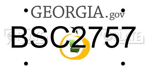 BSC2757 Georgia License Plate