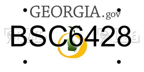 BSC6428 Georgia License Plate