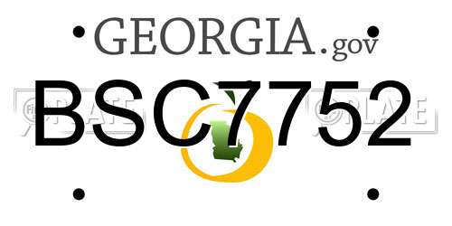 BSC7752 Georgia License Plate
