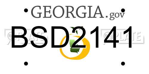 BSD2141 Georgia License Plate