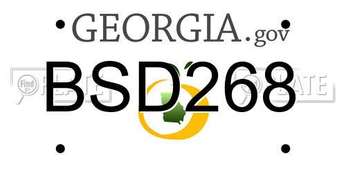 BSD268 Georgia License Plate