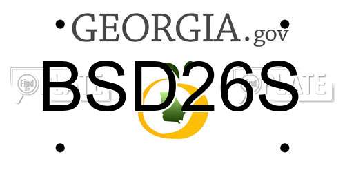 BSD26S Georgia License Plate