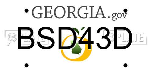 BSD43D Georgia License Plate