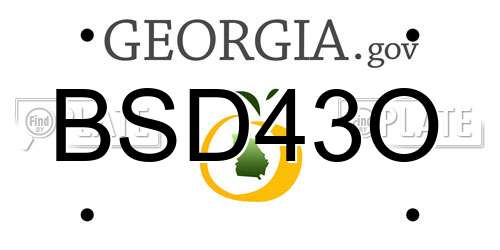 BSD43O Georgia License Plate