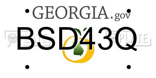 BSD43Q Georgia License Plate