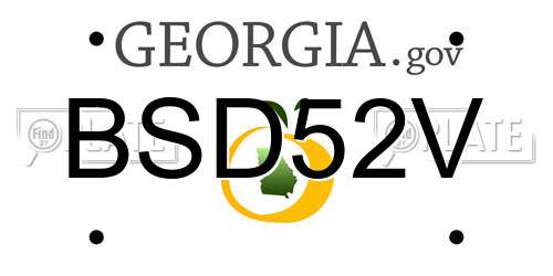 BSD52V Georgia License Plate