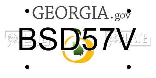 BSD57V Georgia License Plate