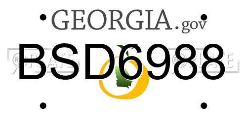 BSD6988 Georgia License Plate