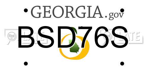 BSD76S Georgia License Plate