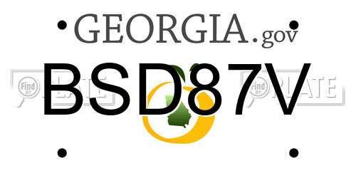 BSD87V Georgia License Plate