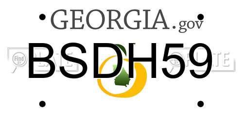 BSDH59 Georgia License Plate