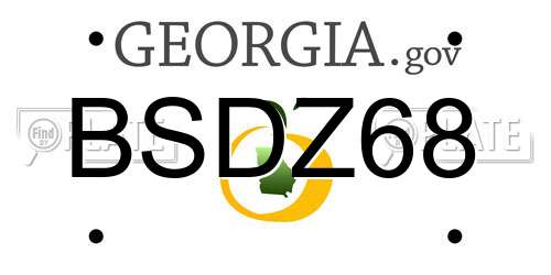 BSDZ68 Georgia License Plate