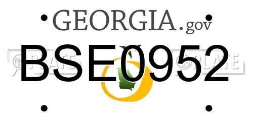 BSE0952 Georgia License Plate