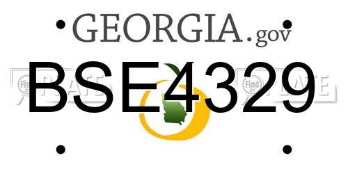 BSE4329 Georgia License Plate